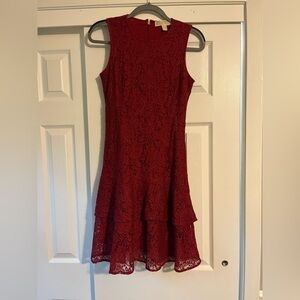 Michael Kors Red Lace Layered Dress